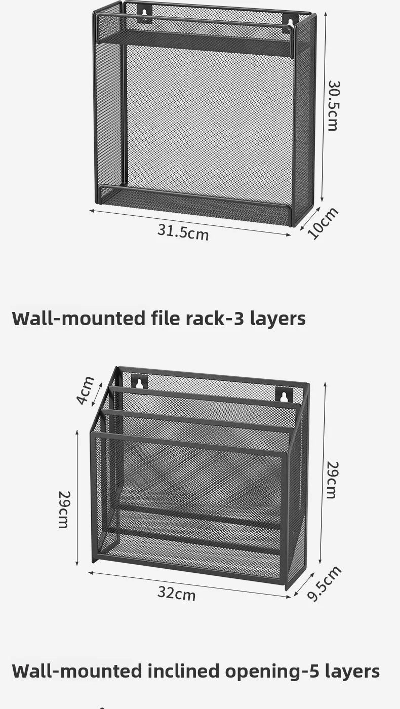 5 Pocket Mesh Hanging Wall File Organizer