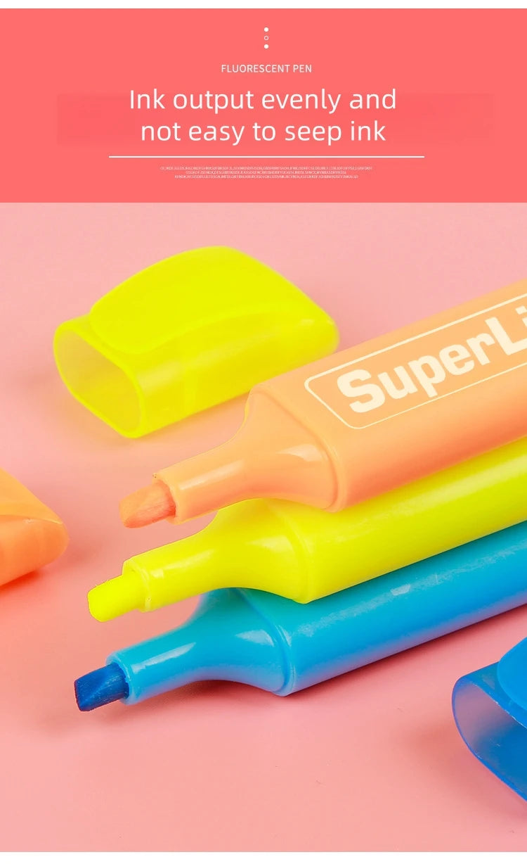 4/6pcs Pastel Color Macaron Highlighter Marker