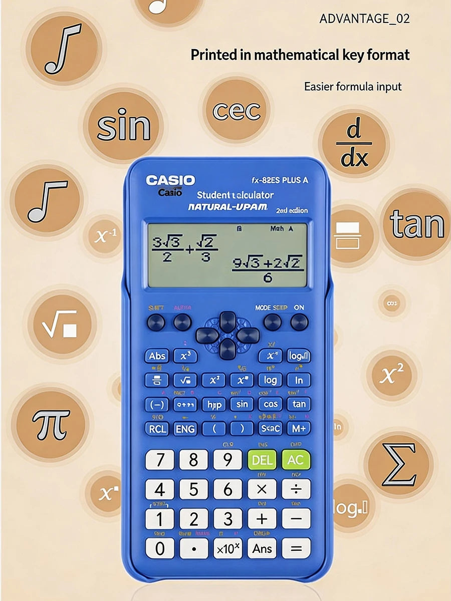 Casio Genuine FX-82ES Multifunction Scientific Calculator