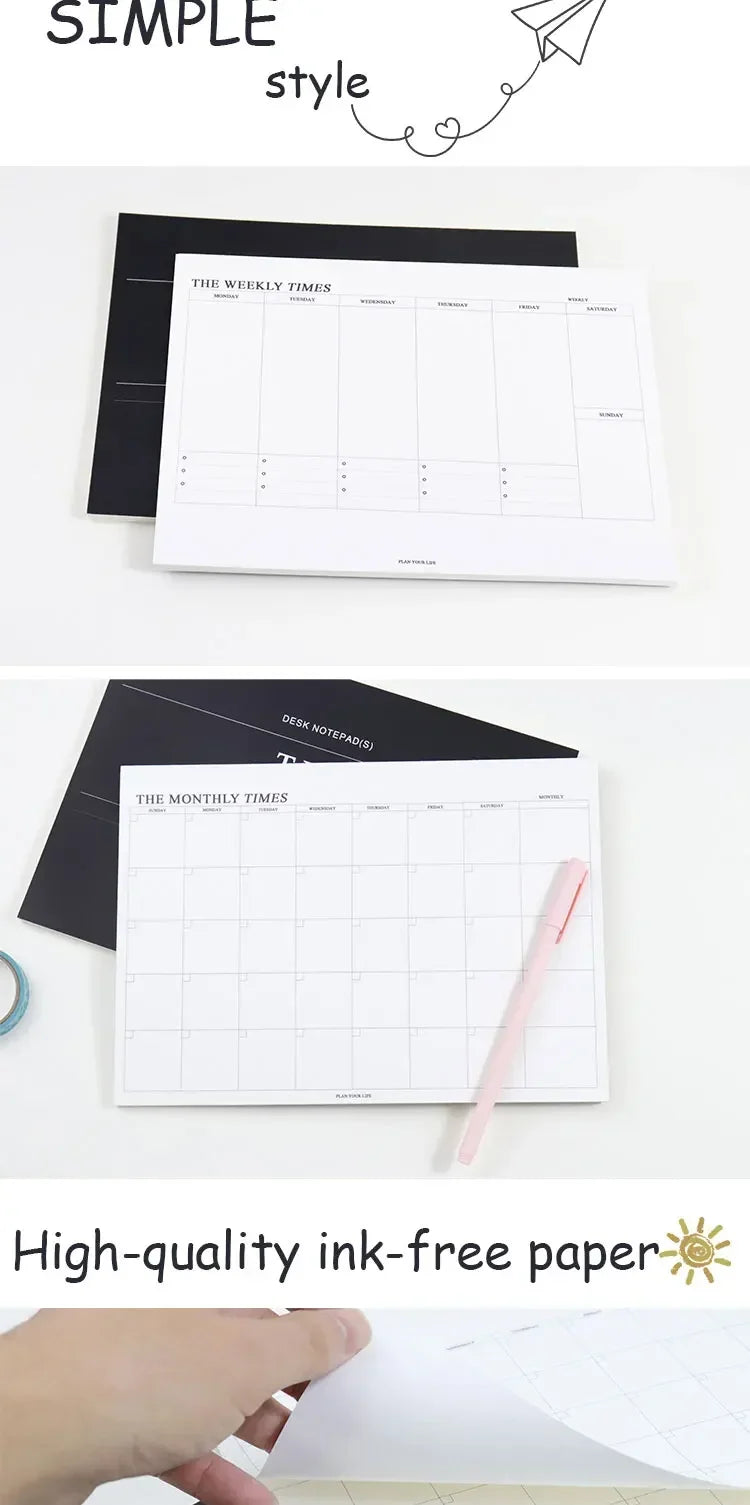 Weekly Planner Monthly Undated Agenda Notebook