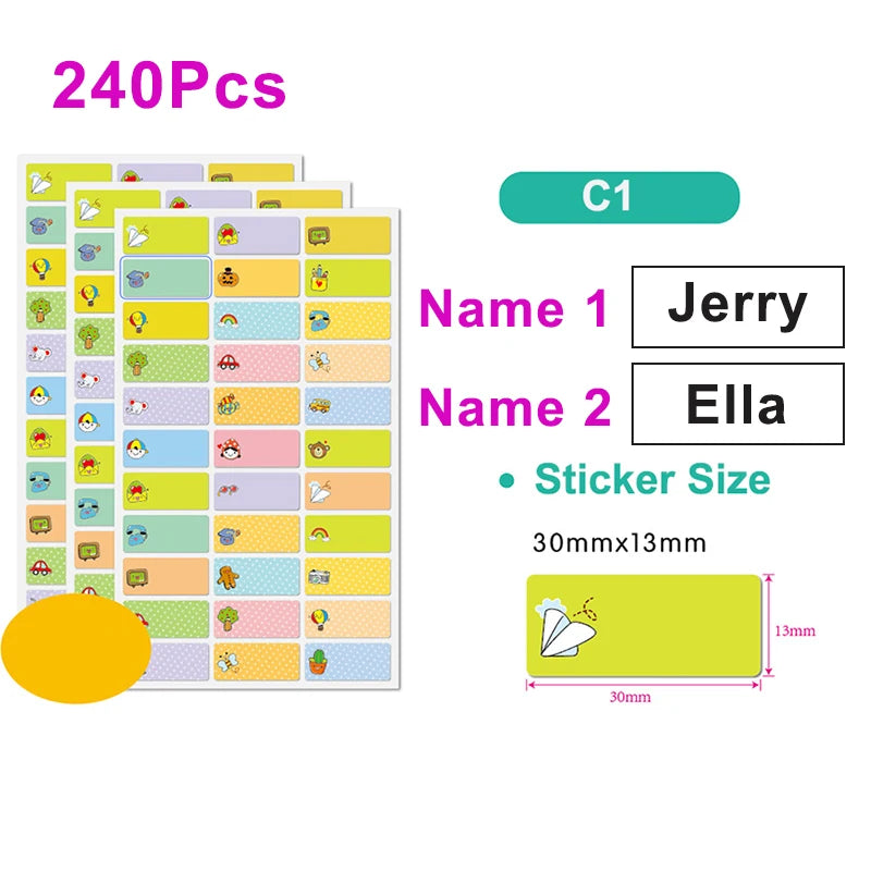 120Pcs Customize Name Stickers