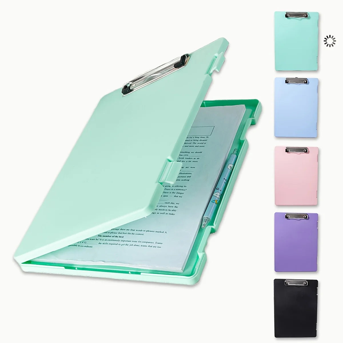 Portable A4 Plastic File Box Clipboard