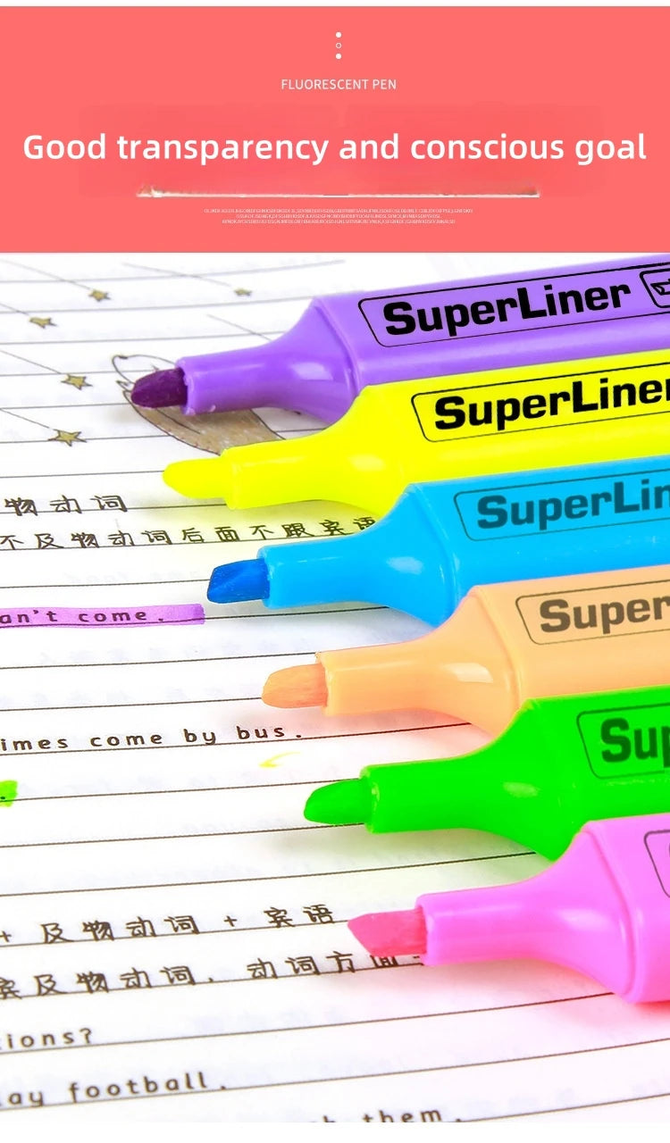 4/6pcs Pastel Color Macaron Highlighter Marker