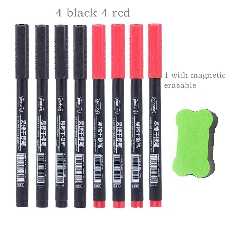 4/8pcs Erasable Whiteboard Pen Fine Point