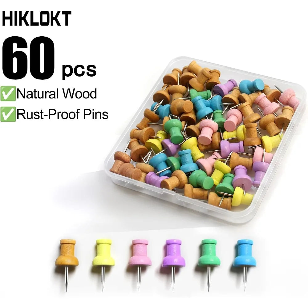 Colorful Wood Push Pins