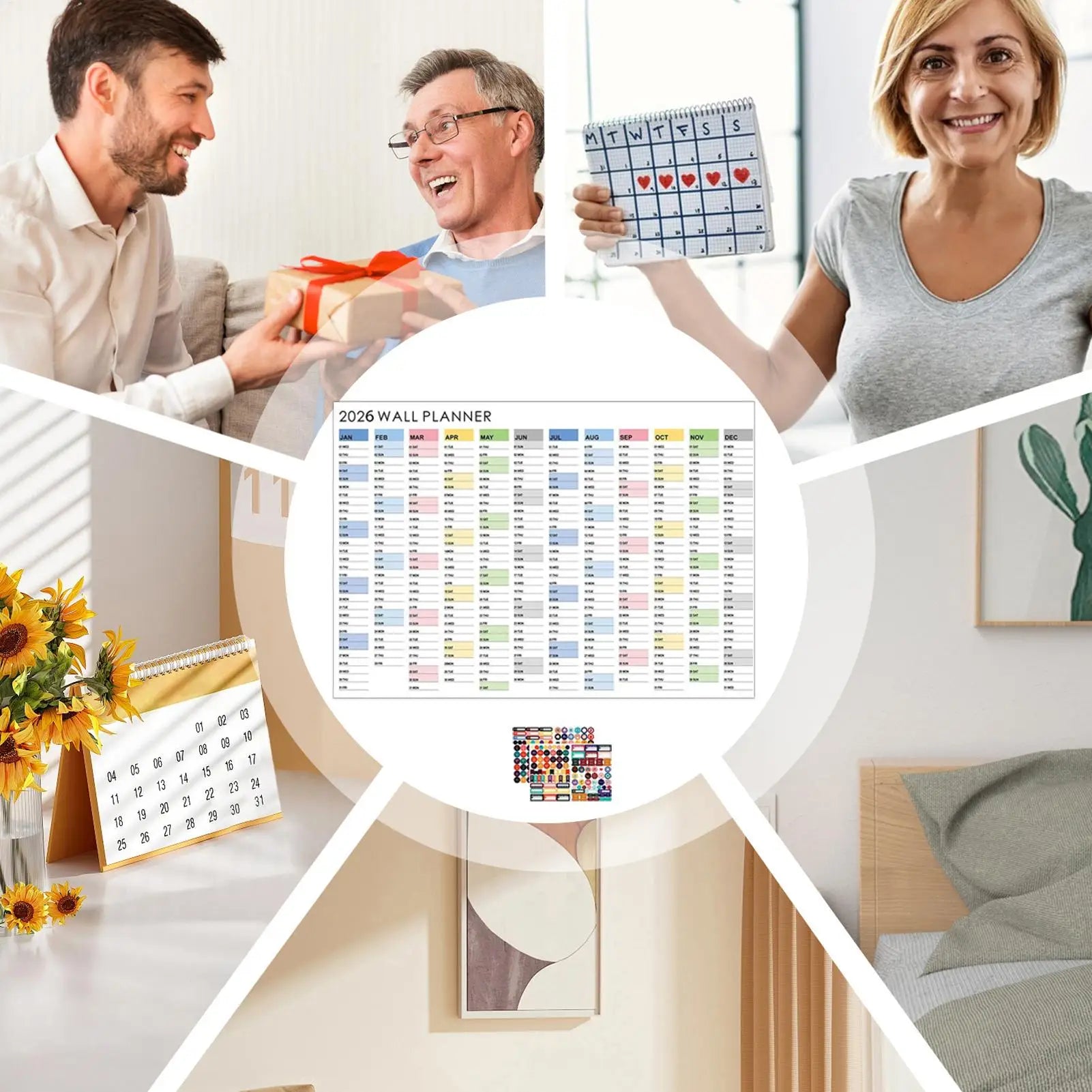 2026 Wall Calendar Yearly Planner Poster