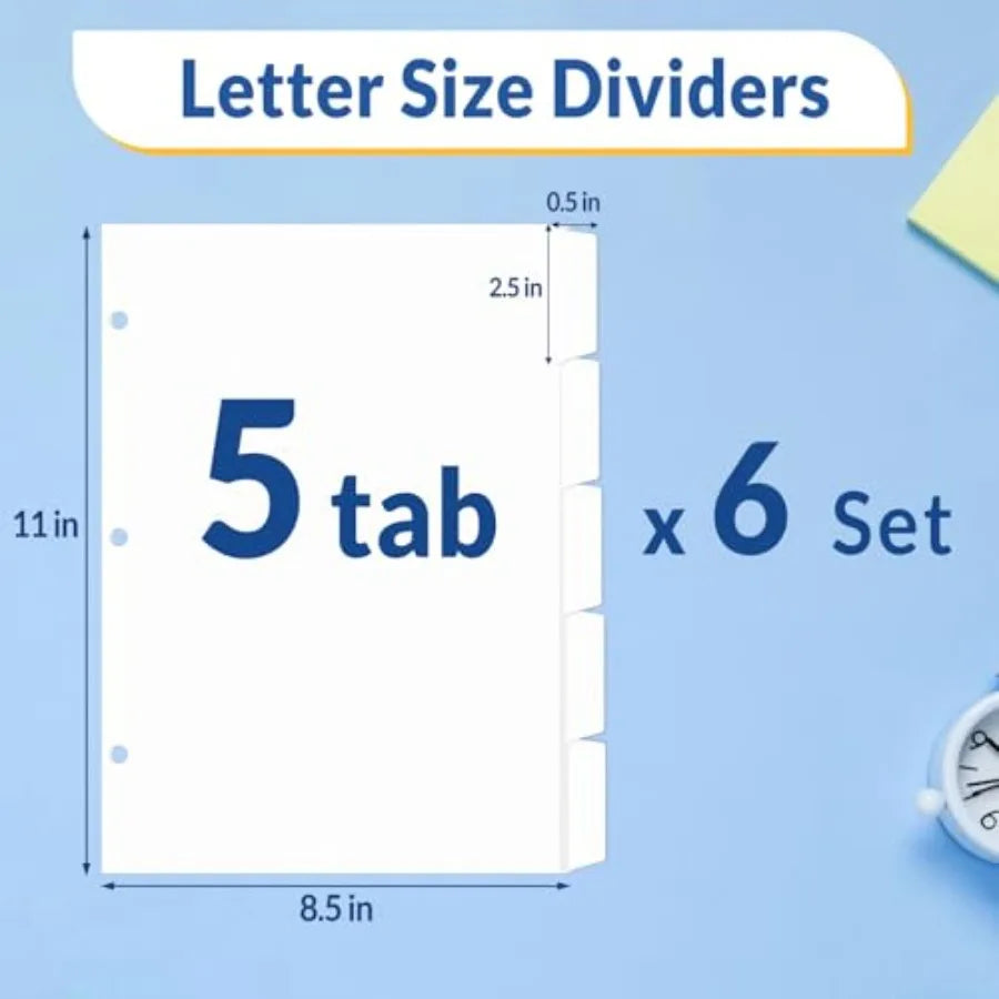 Binder Dividers with Tabs for 3 Ring Binder