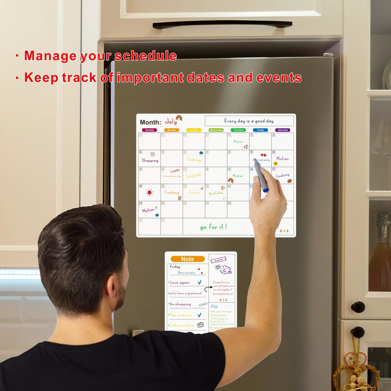 Magnetic Calendar For Fridge