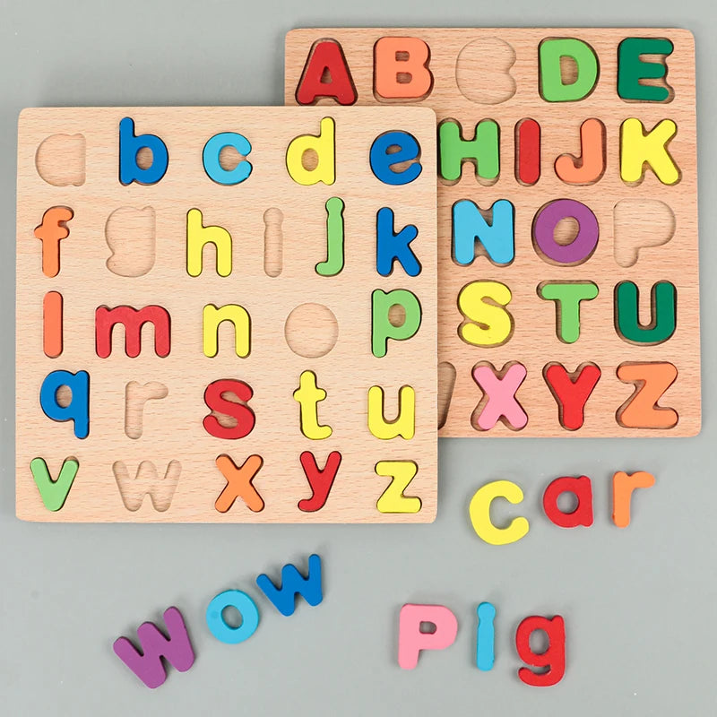 Kids Alphabetic Arithmetic Wooden Puzzle