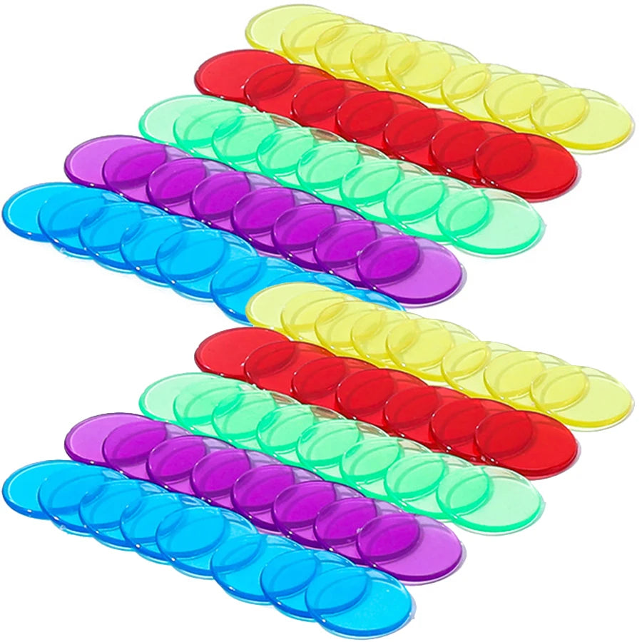 50/100pcs 1.9cm Colorful Counting Chips