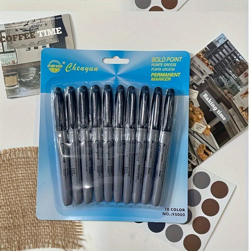 5PCS Fine Tip Black Permanent Marker