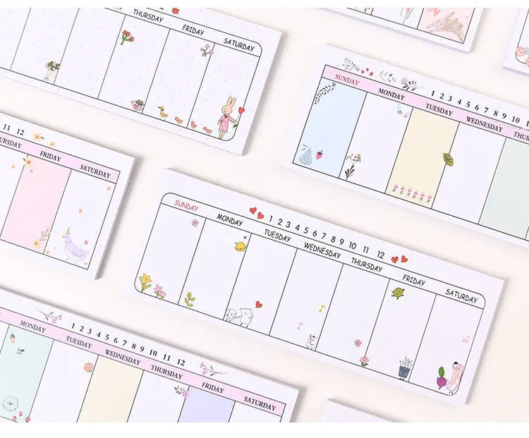 Sticky Notes Long Weekly Planner Pad