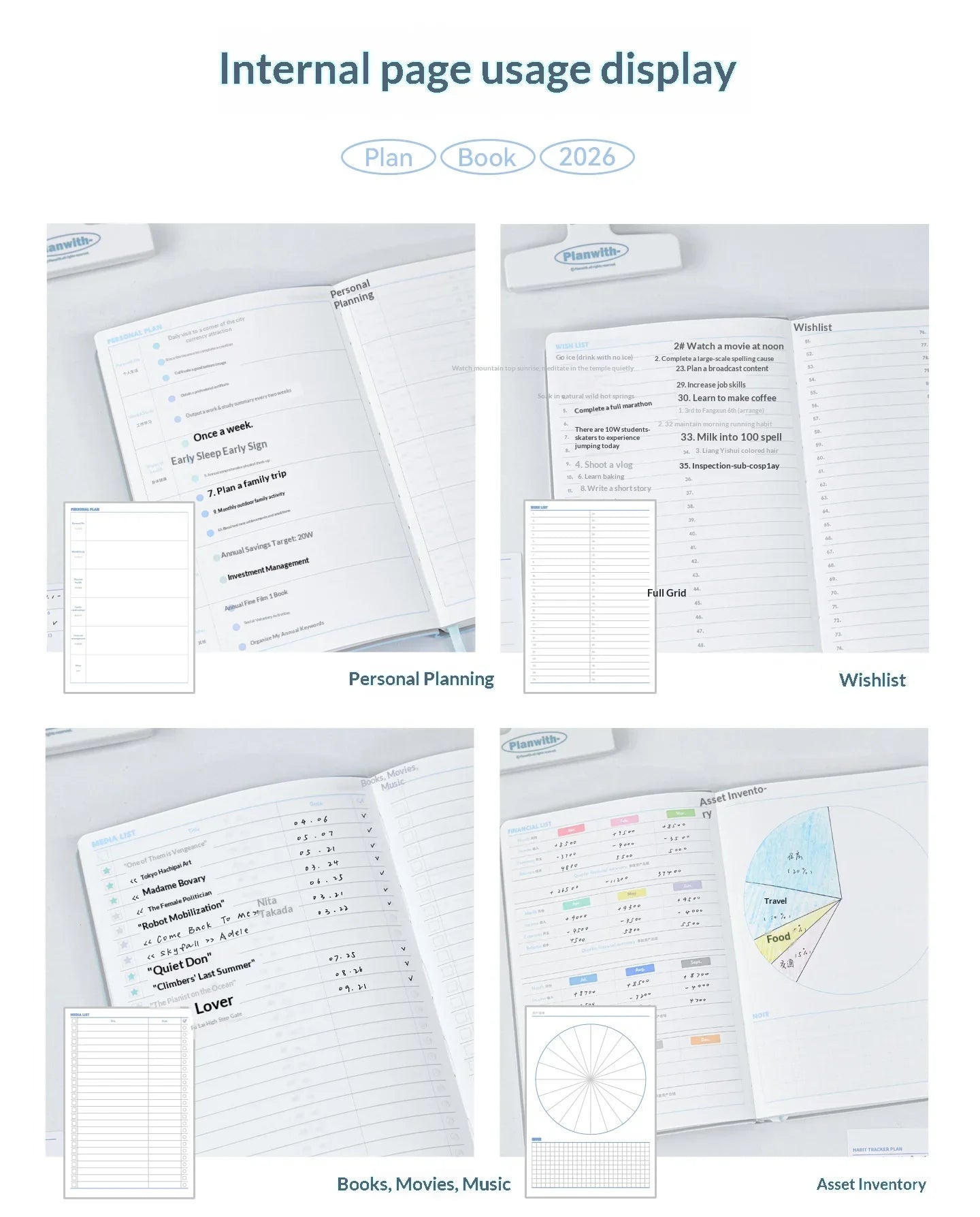 2026 Plan with Daily Agenda Weekly Plan Book
