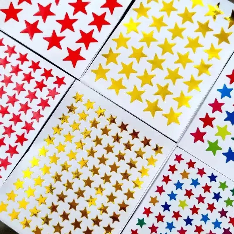 10 Sheets Pack Gold-Plated Glitter Stickers