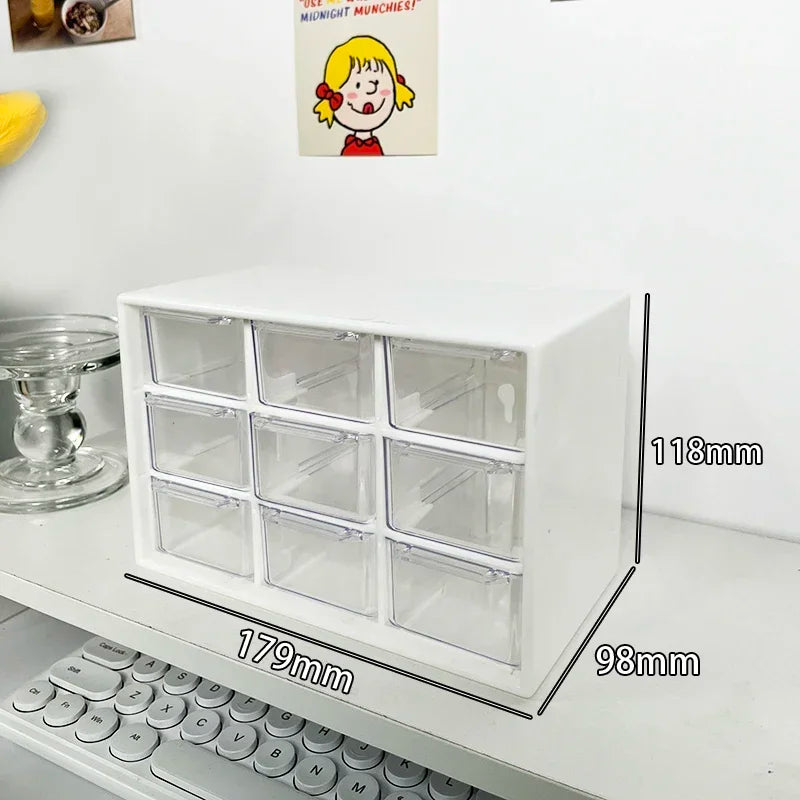 Desktop 9 Grid Storage Boxes Organizer