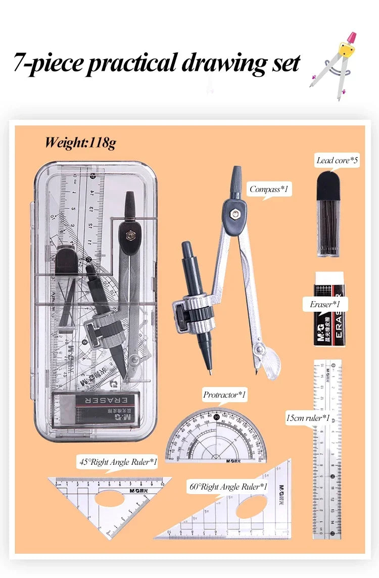 8 Pcs/Set Compass Ruler Set