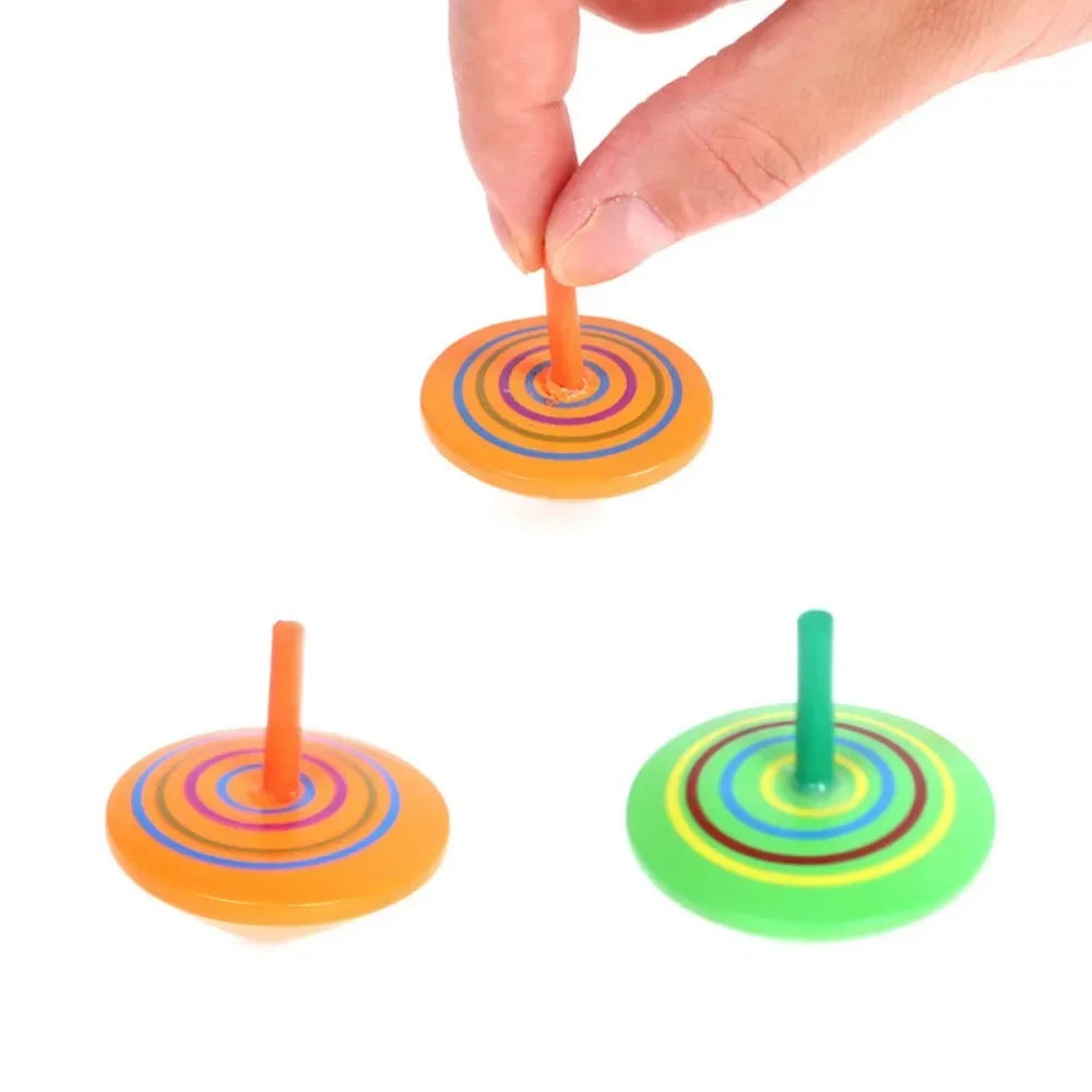 10-30Pcs Fun Wooden Spinning Tops